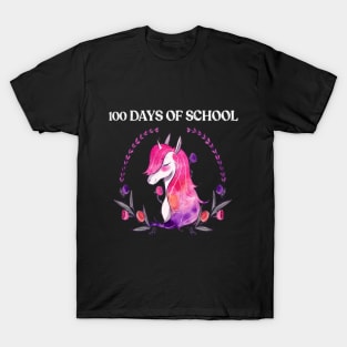 100 Days Of School Unicorn T-Shirt